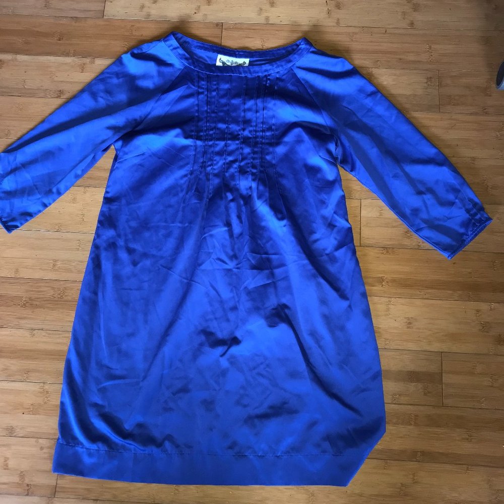 BB Dakota/ L/ Blue Satin Dress